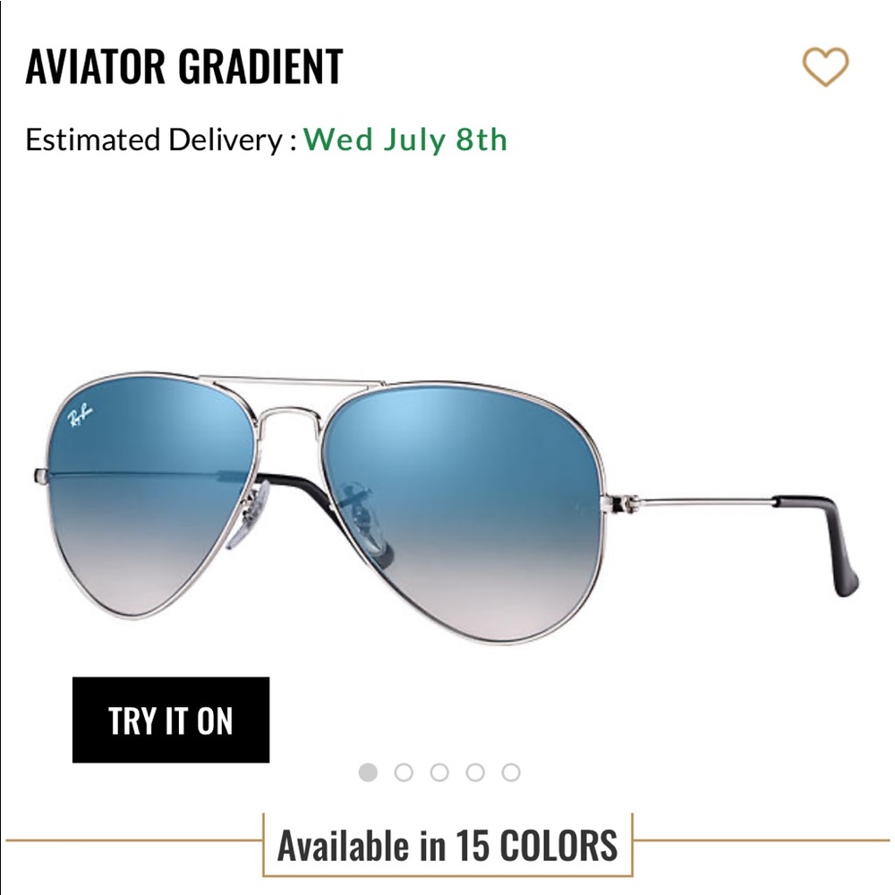 Ray Ban Aviator Sunglasses Blue Gradient Small